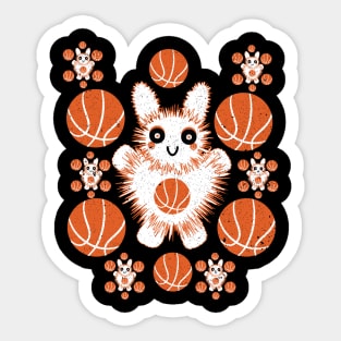 Cute Repeating Basketball Rabbit Sticker